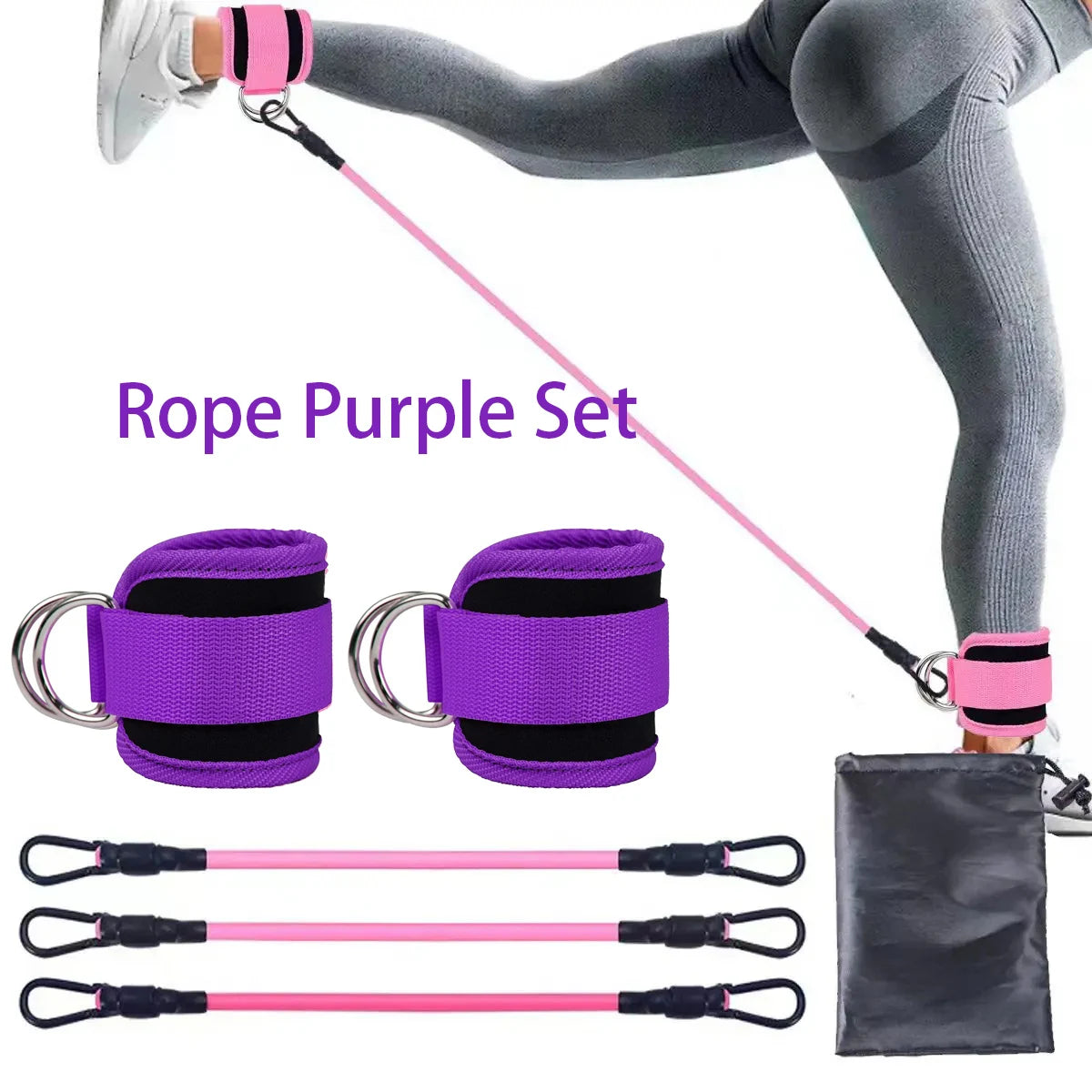 Adjustable Ankle Strap Resistance Bands – Build Hip & Leg Strength for Gym, Home & Yoga Workouts